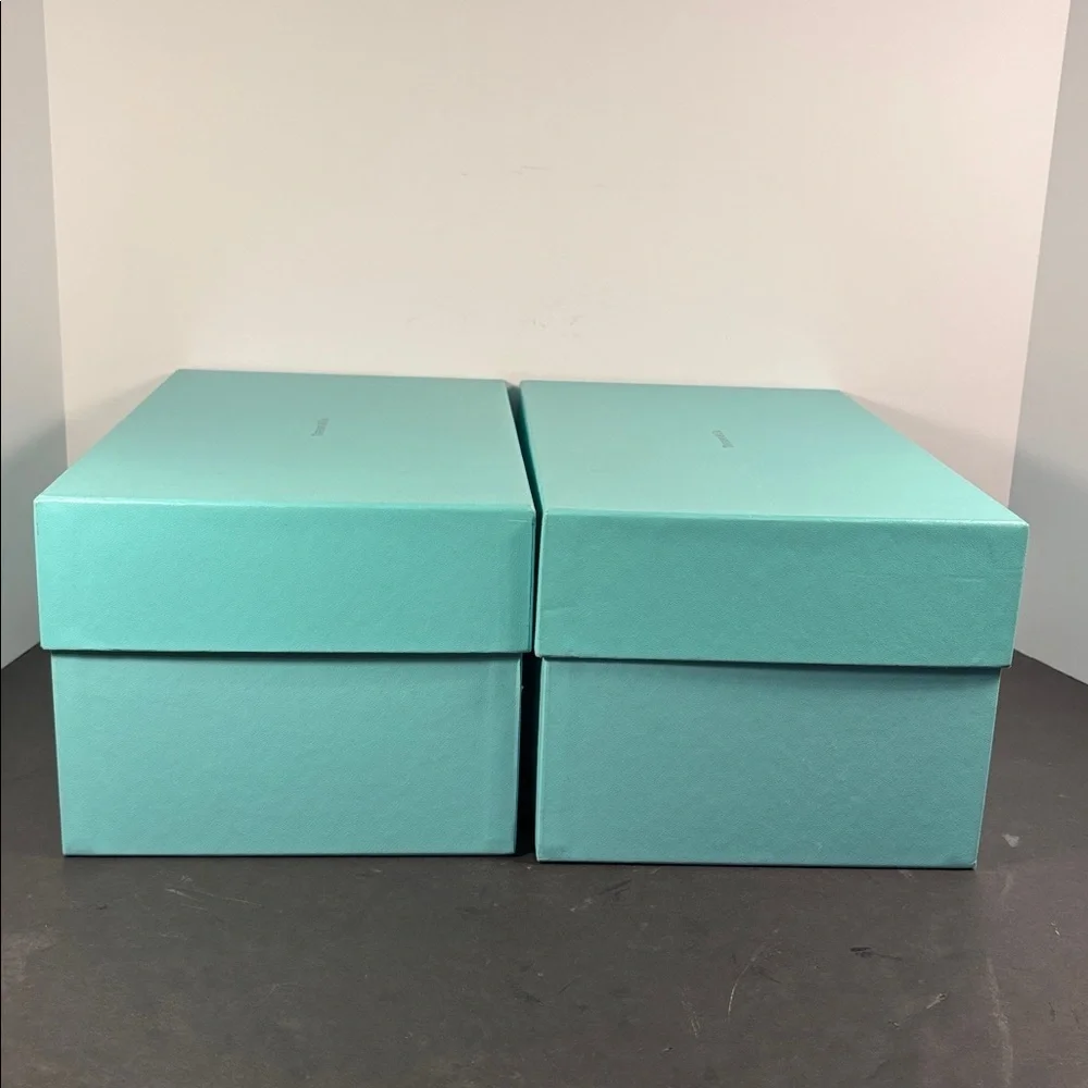 Tiffany & Co. Large Blue Storage Box Set (2) with Lids